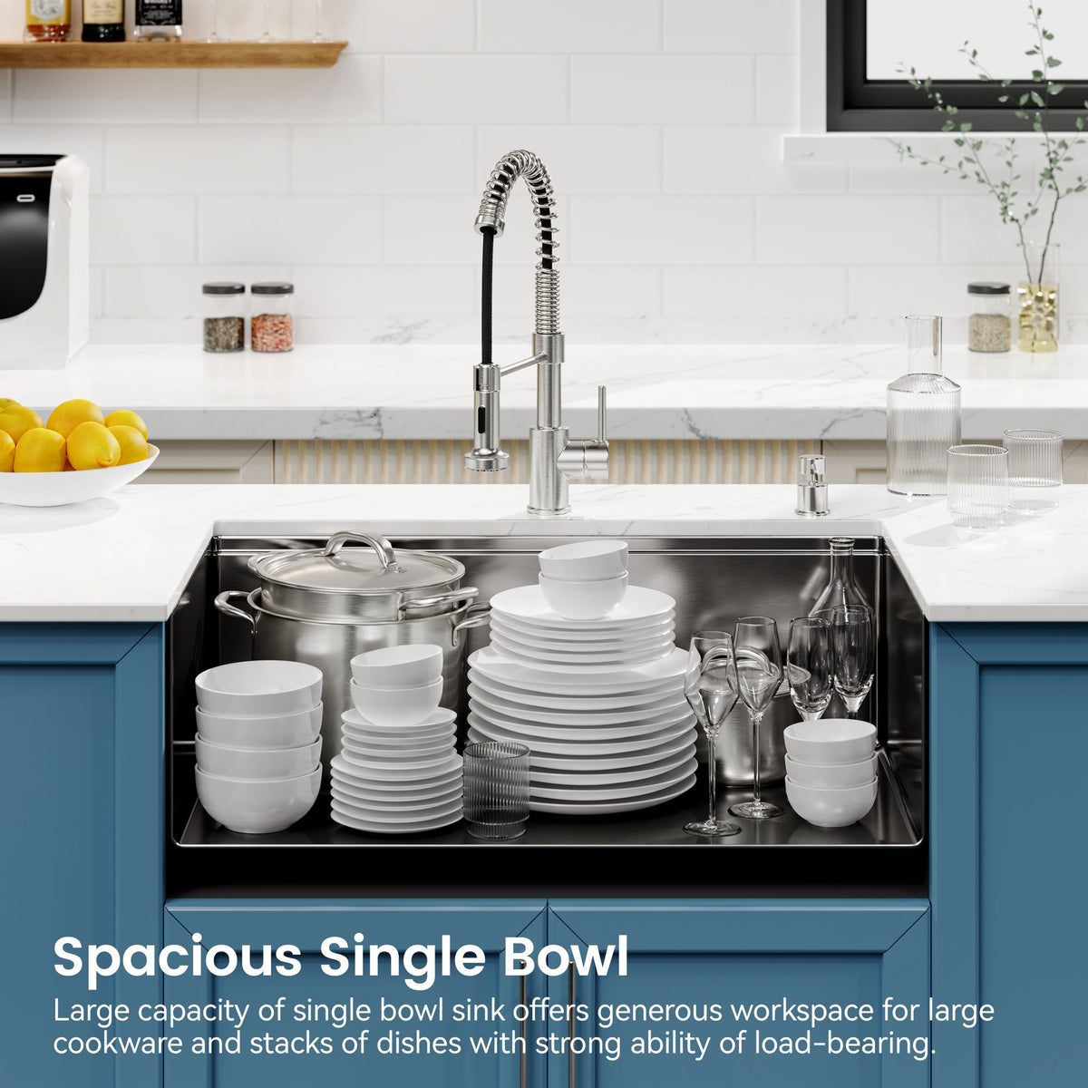 Black Undermount Sink with Integrated Prep Accessories