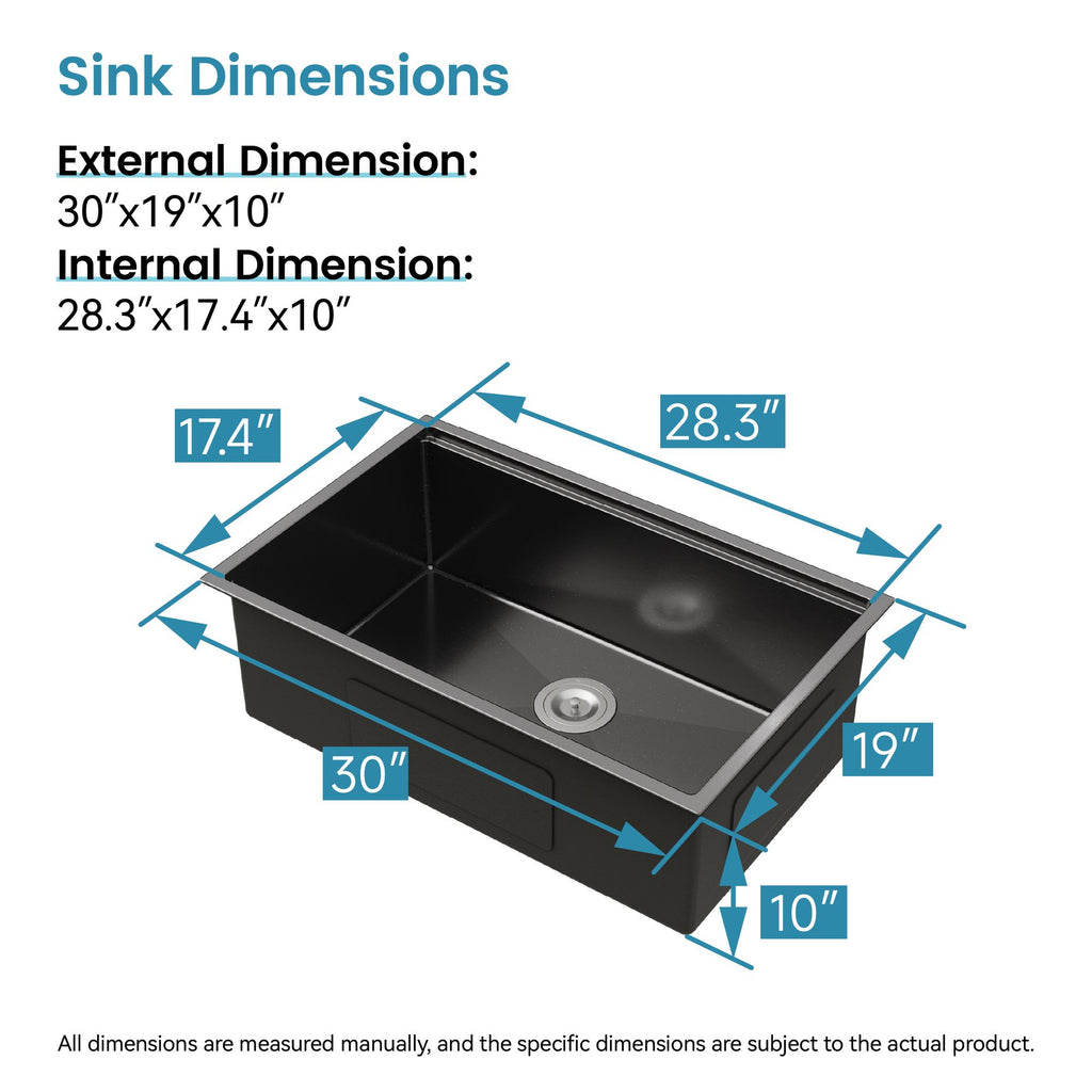 Black Undermount Sink with Integrated Prep Accessories