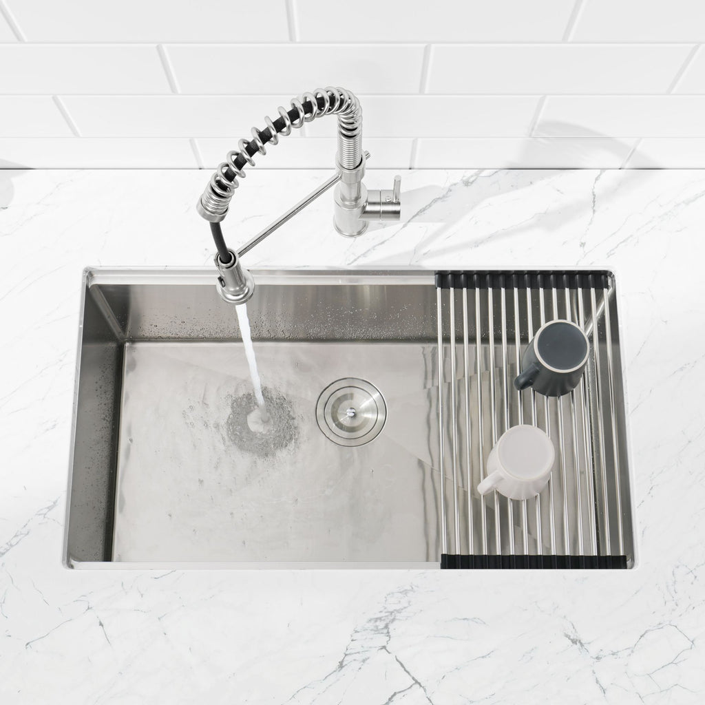 Black Undermount Workstation Sink with Accessories
