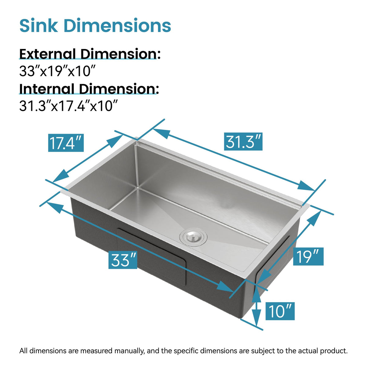 Black Undermount Workstation Sink with Accessories