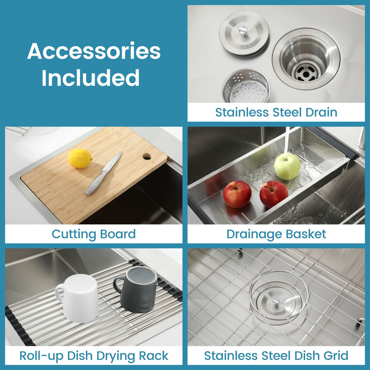 Single-Bowl Overmount Workstation Kitchen Sink