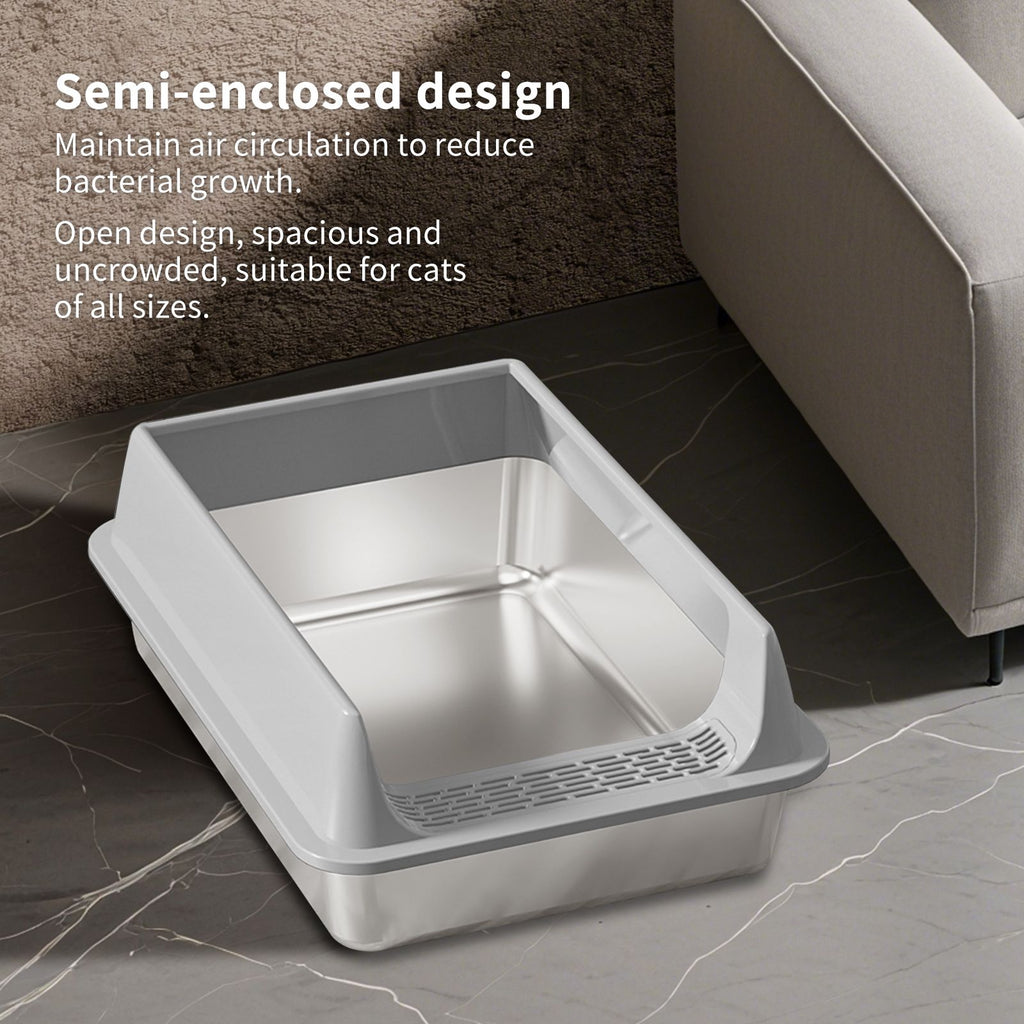High-Side Semi-Enclosed Top-Entry Litter Box