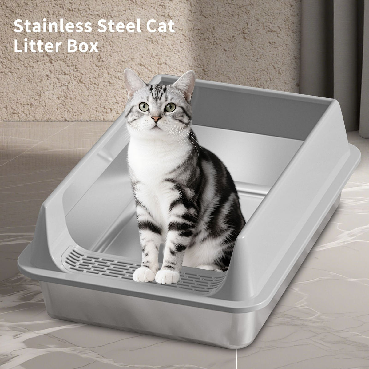 High-Side Semi-Enclosed Top-Entry Litter Box