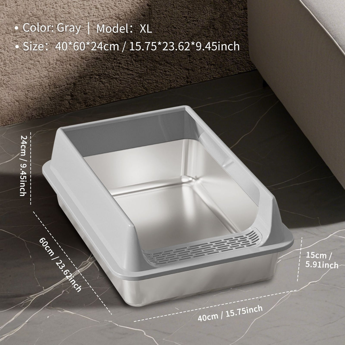 High-Side Semi-Enclosed Top-Entry Litter Box