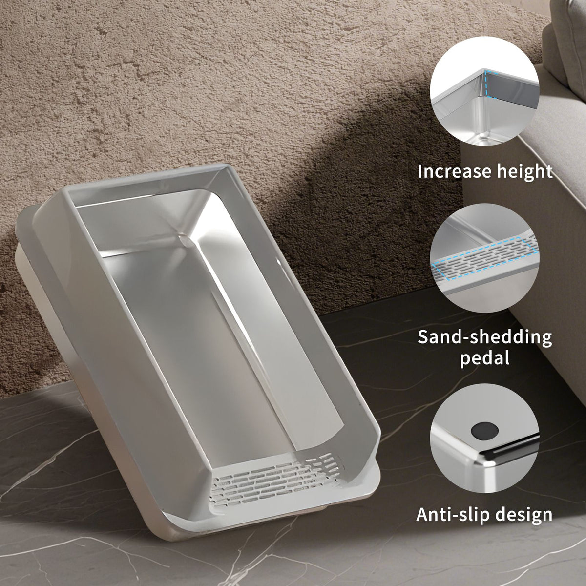 High-Side Semi-Enclosed Top-Entry Litter Box