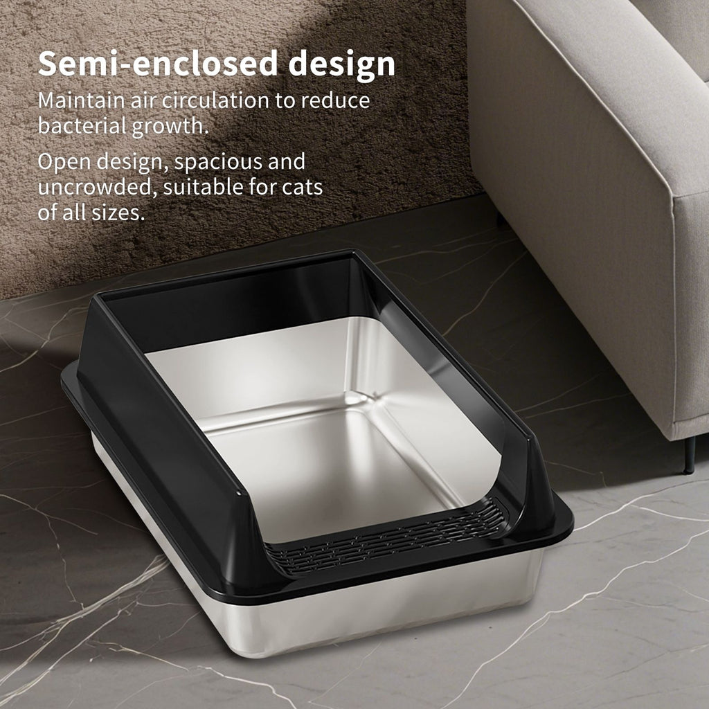 High-Side Semi-Enclosed Top-Entry Litter Box