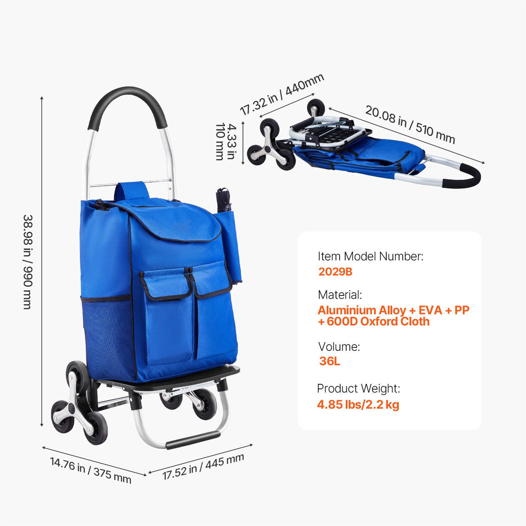 Foldable Stair Climbing Cart with 6 Wheels – Effortless Transport & Compact Storage