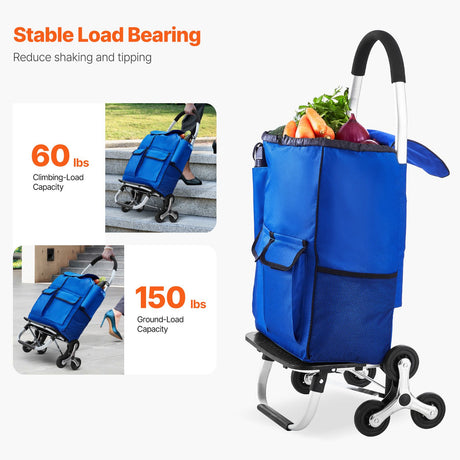 Foldable Stair Climbing Cart with 6 Wheels – Effortless Transport & Compact Storage