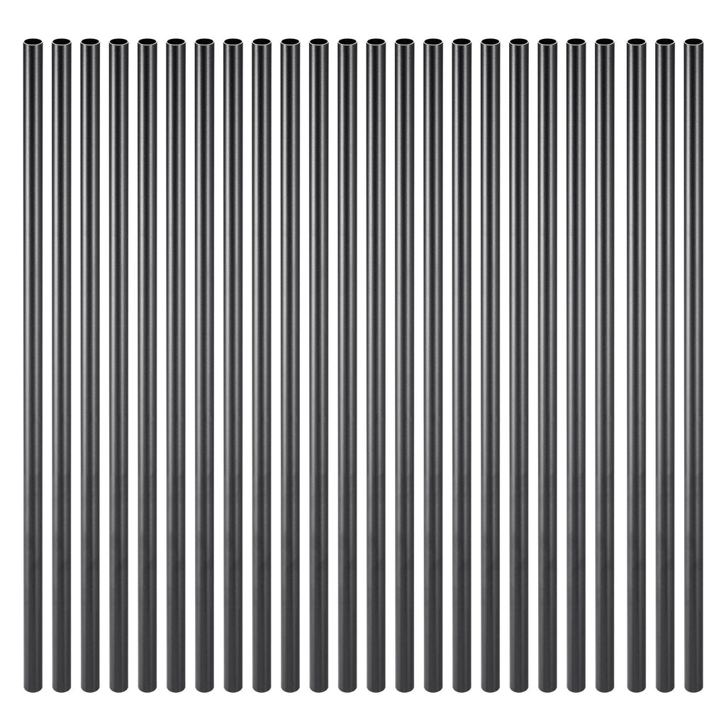 Matte Black Round Stair Baluster Set with Caps and Screws