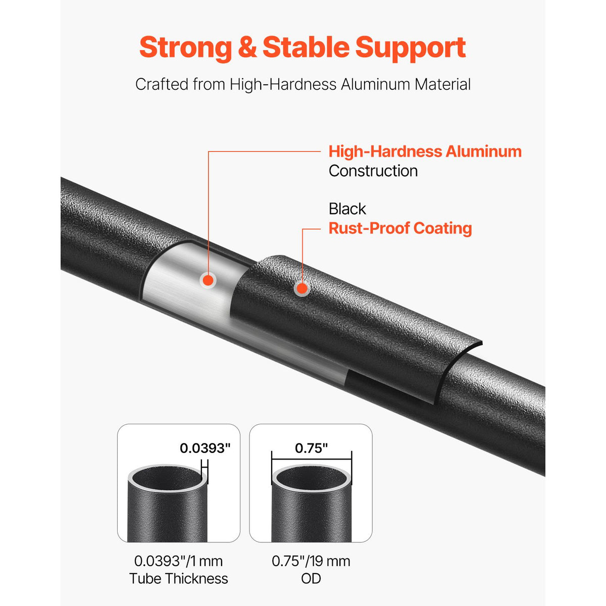 Matte-Black Round Balusters for Stairs and Outdoor Railings