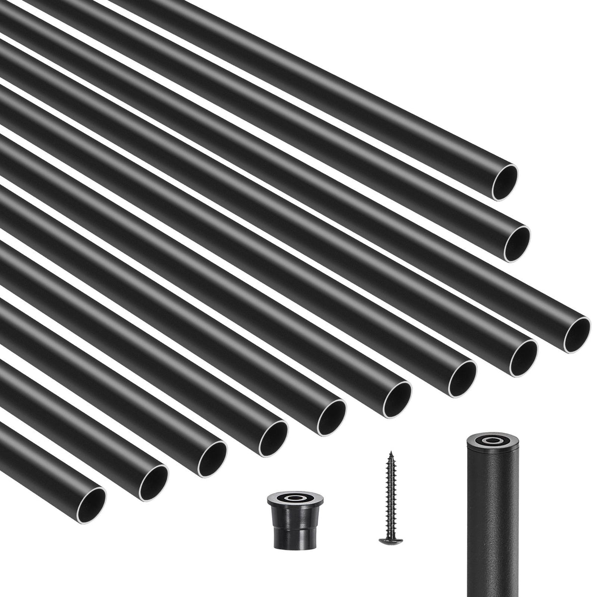 Matte Black Round Balusters for Indoor and Outdoor Railings