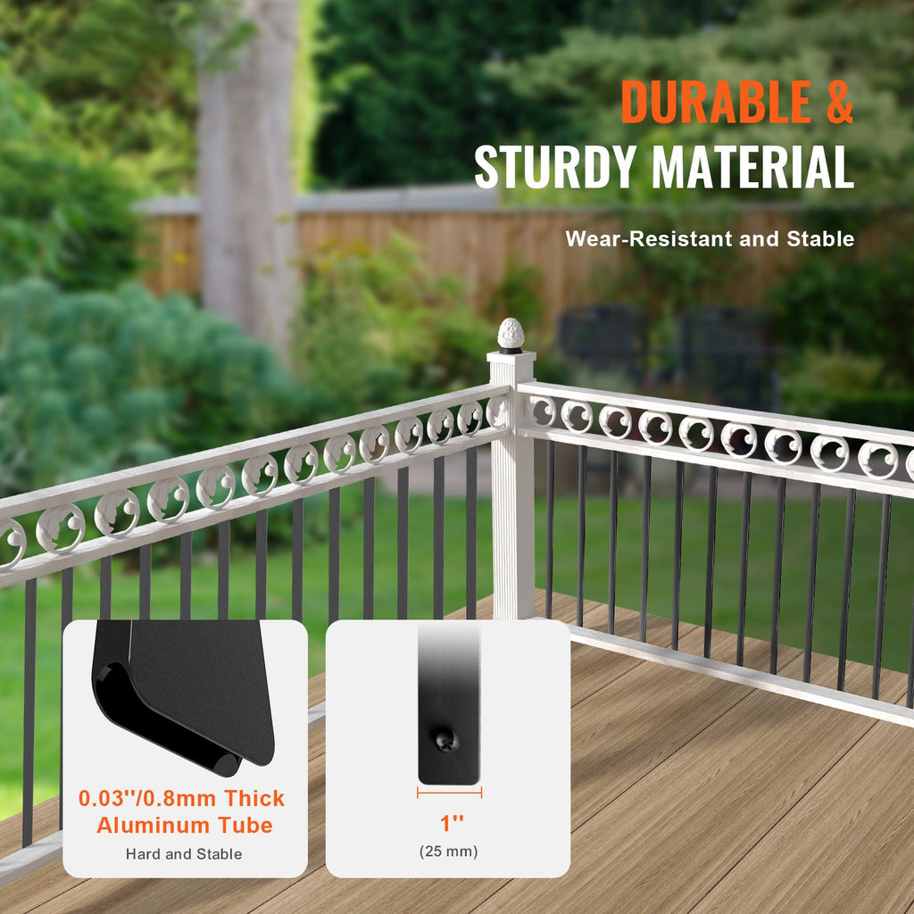 Satin Black Flat Balusters for Railing Projects
