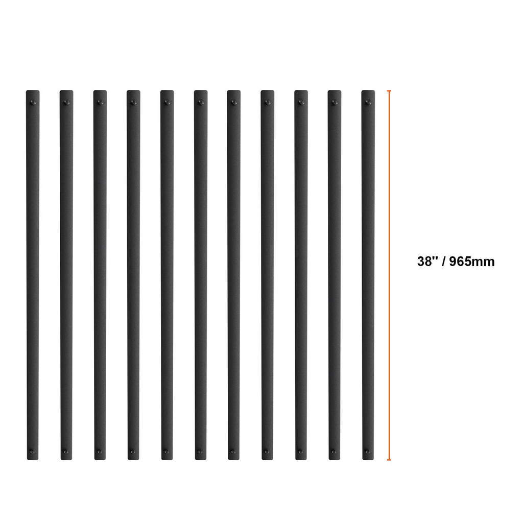 Satin Black Flat Balusters for Railing Projects