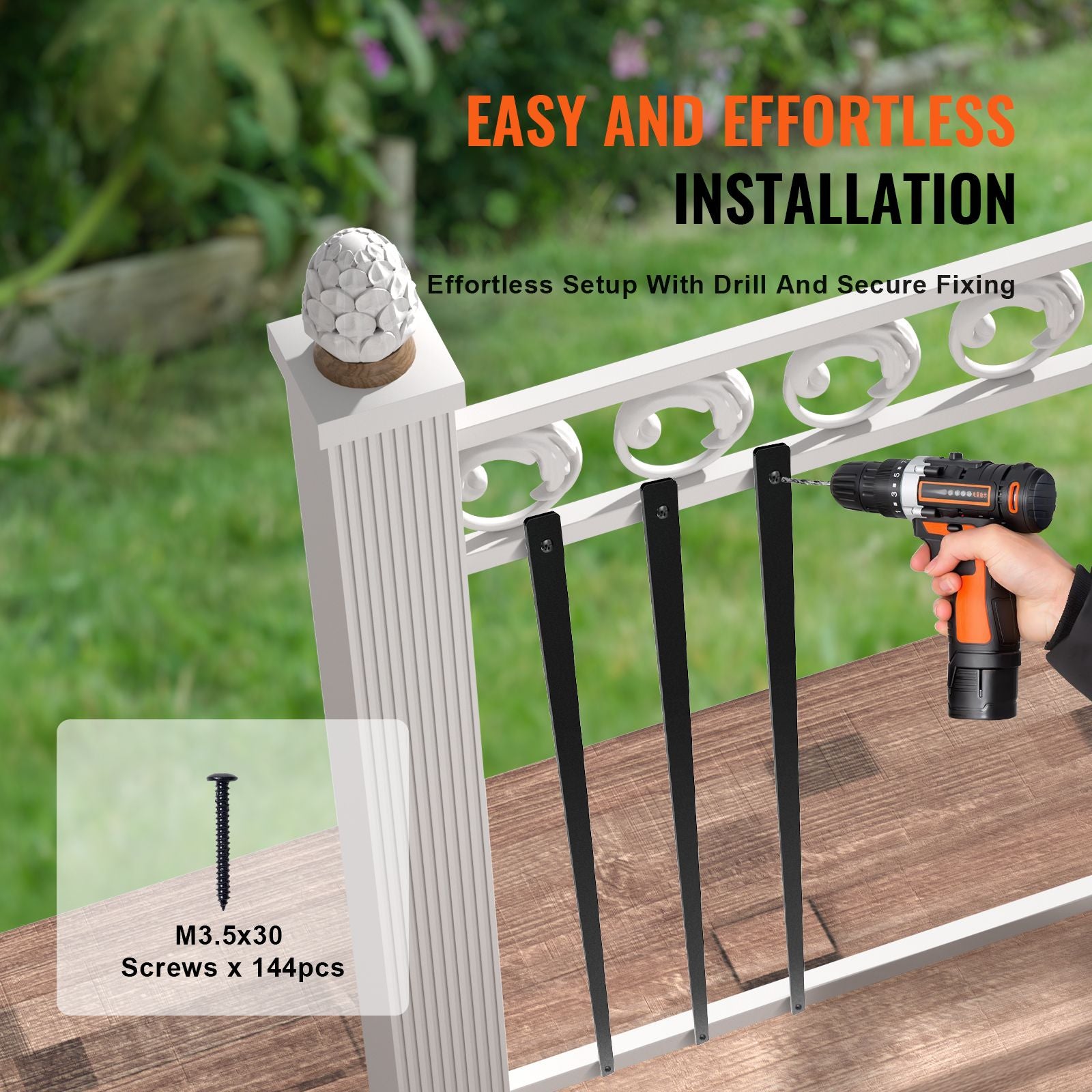 Satin Black Flat Balusters for Railing Projects