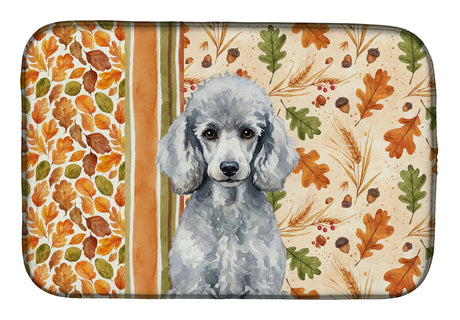 Standard Silver Poodle Fall Dish Drying Mat
