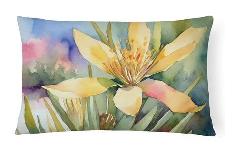 New Mexico Yucca Flower Throw Pillow – Vibrant Outdoor Decor