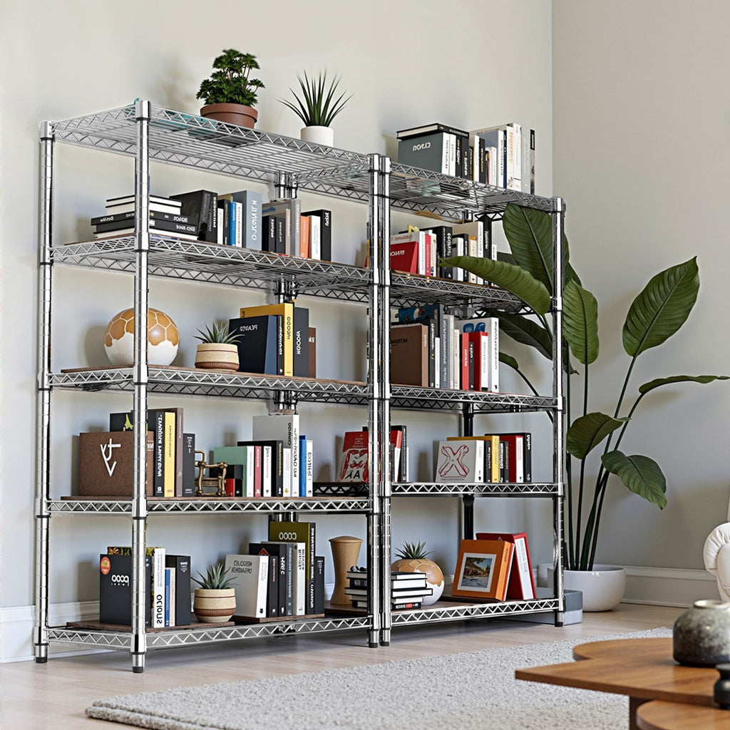 5-Tier Adjustable Utility Shelving Unit for Garage, Kitchen, and Office