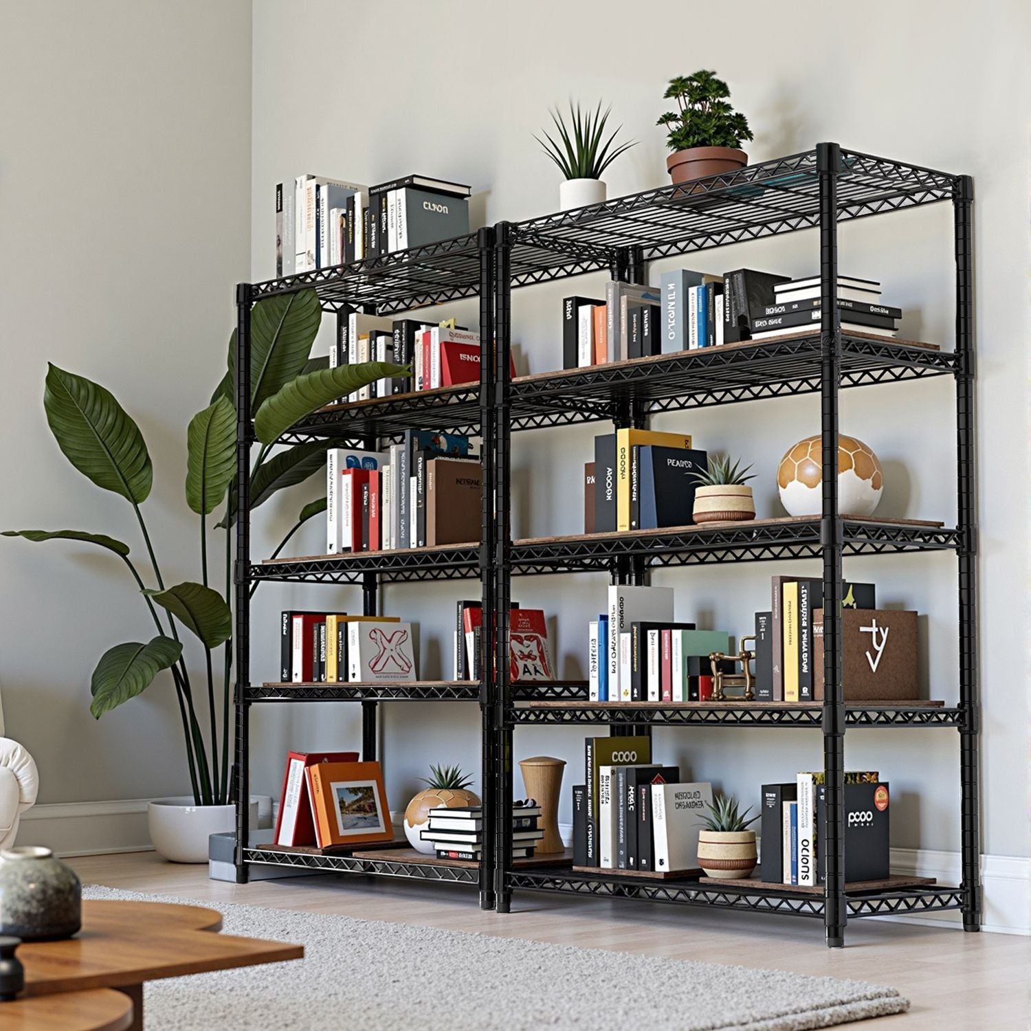 5-Tier Adjustable Utility Shelving Unit for Garage, Kitchen, and Office