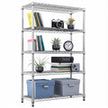 5-Tier Adjustable Utility Shelving Unit for Garage, Kitchen, and Office - Chrome