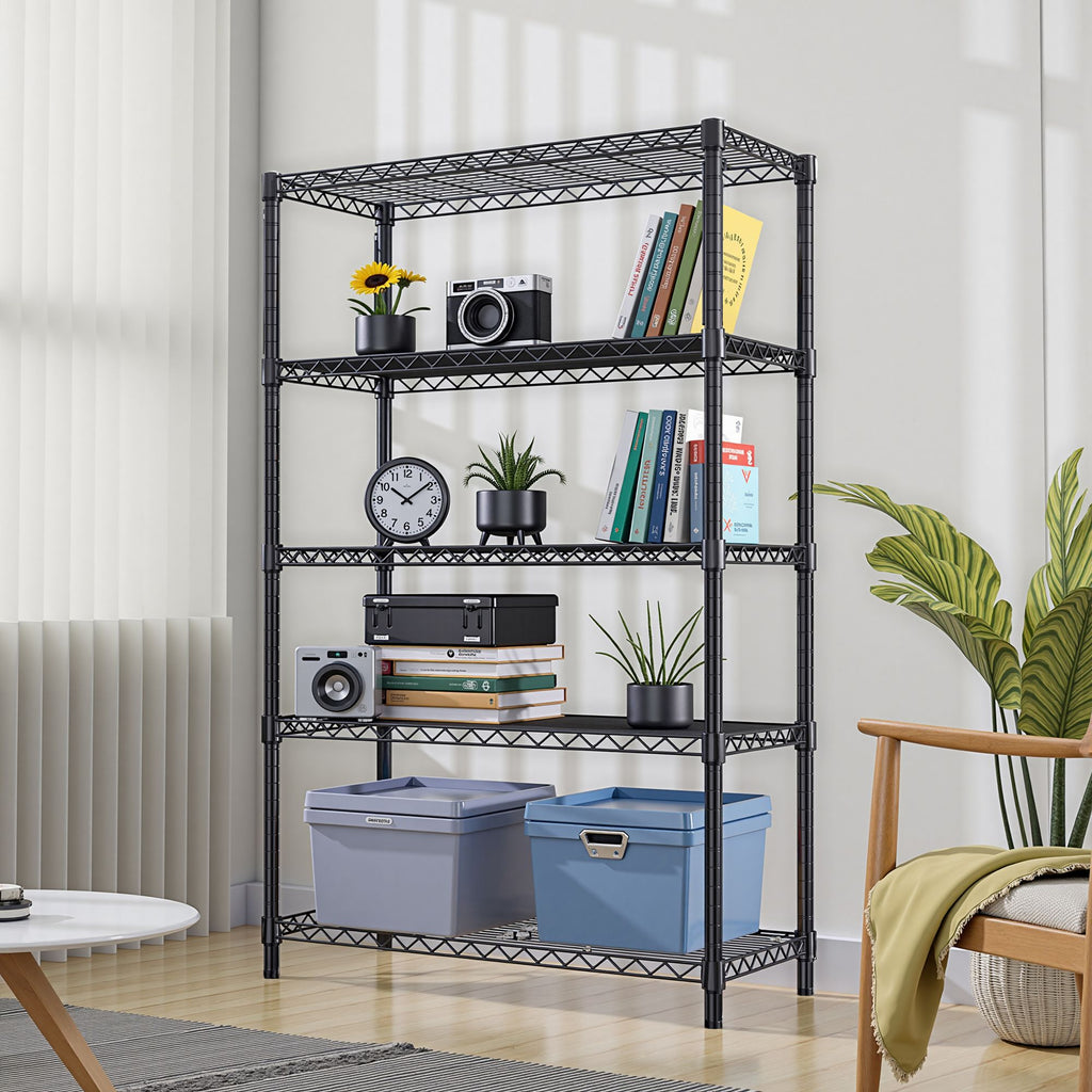 5-Tier Adjustable Utility Shelving Unit for Garage, Kitchen, and Office