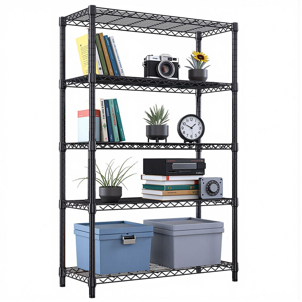5-Tier Adjustable Utility Shelving Unit for Garage, Kitchen, and Office