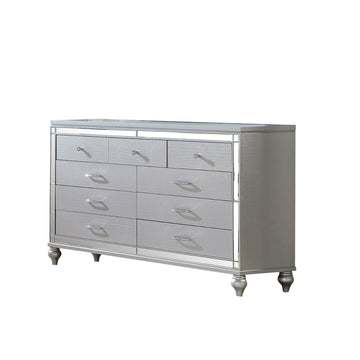 Sterling Mirror-Framed Dresser with Diamond-Style Pulls