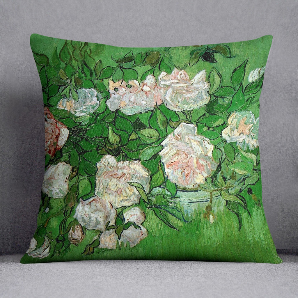 Van Gogh Still Life Pink Roses Cushion