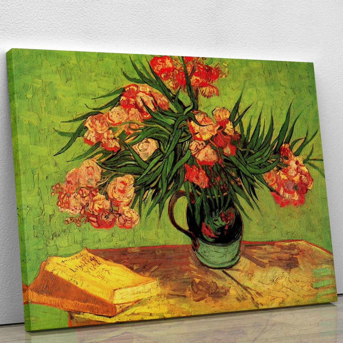 Van Gogh Oleanders and Books Still Life