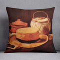 Still Life with Yellow Straw Hat by Van Gogh Cushion
