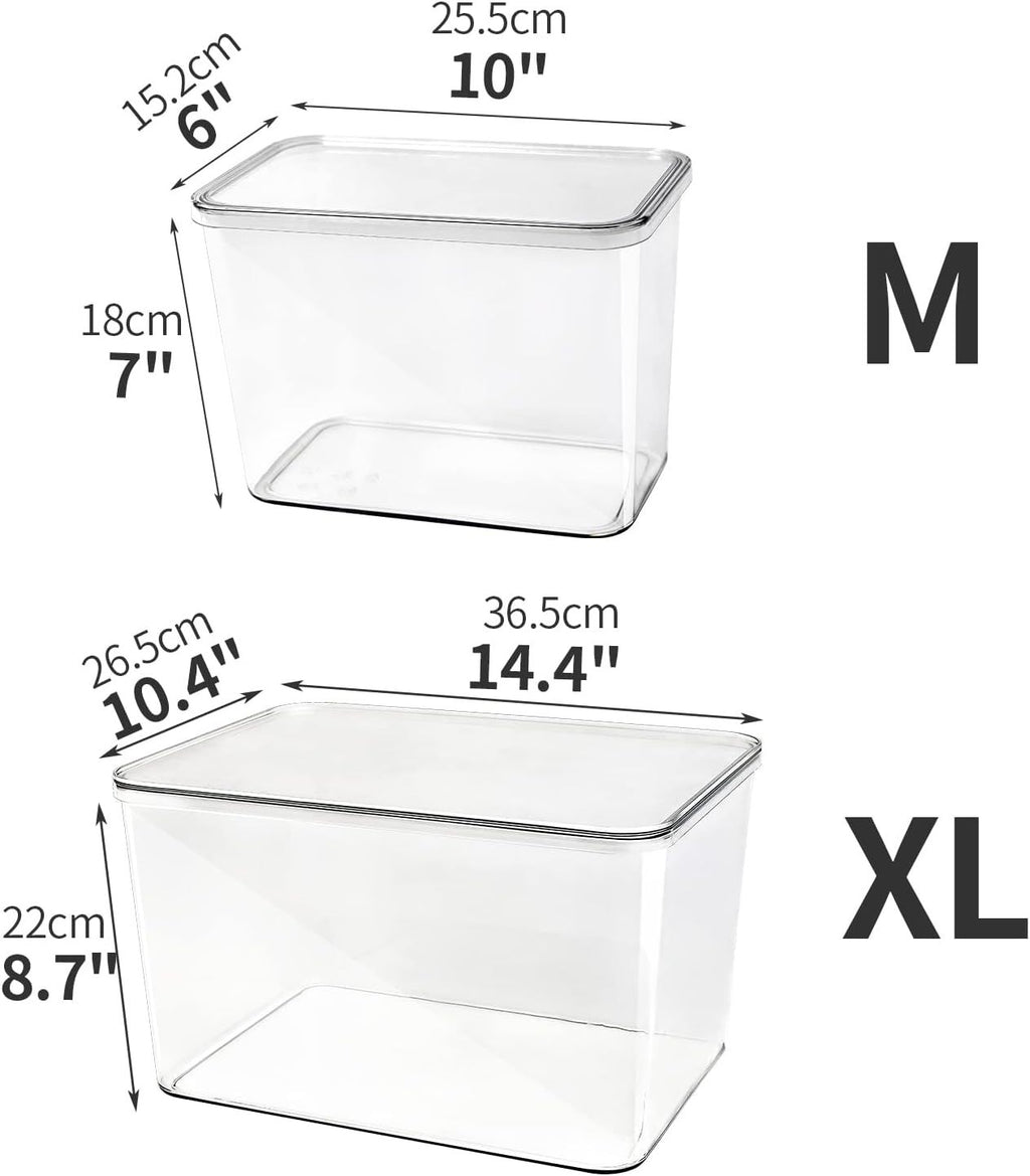 Stackable Lidded Storage Bins, 5-Pack for Food Organization