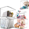 Stackable Lidded Storage Bins, 5-Pack for Food Organization