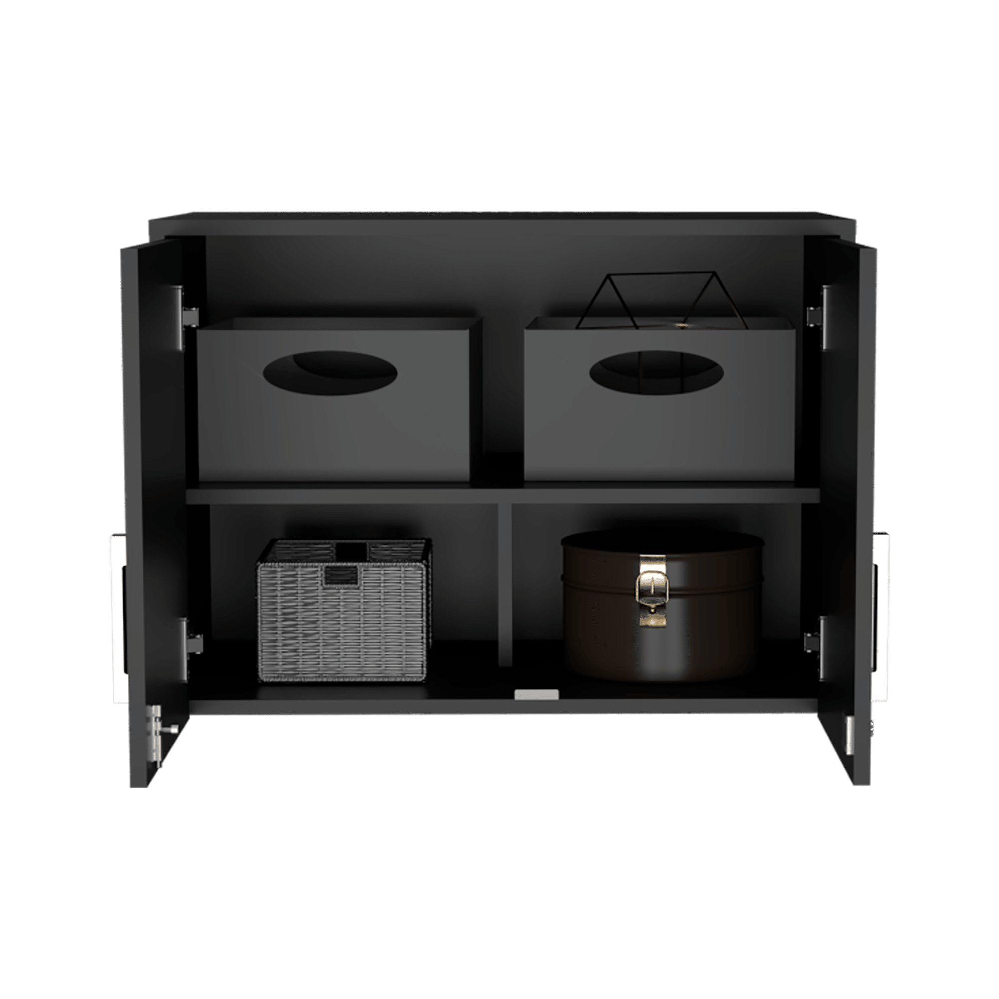 Three-Shelf Wall Cabinet with Locking Double Doors