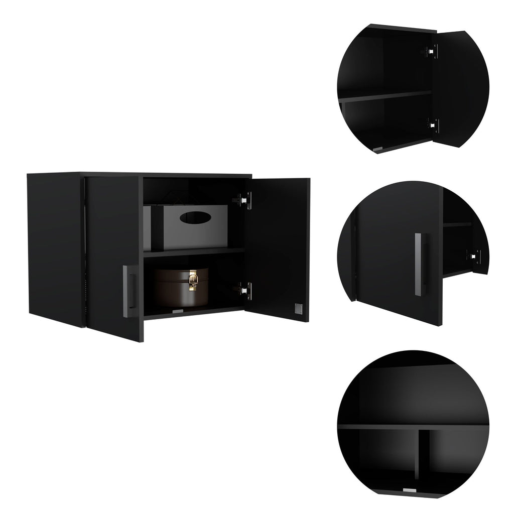 Three-Shelf Wall Cabinet with Locking Double Doors