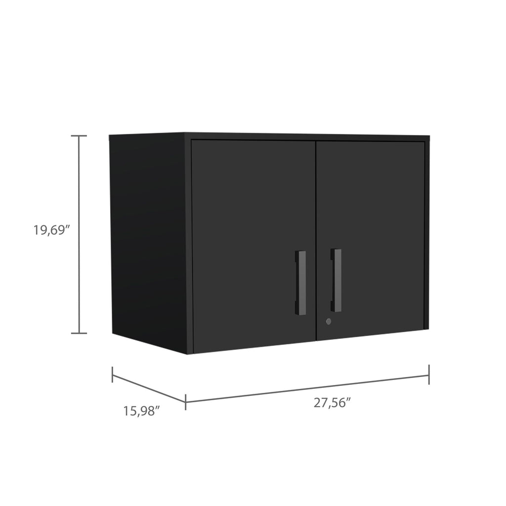 Three-Shelf Wall Cabinet with Locking Double Doors