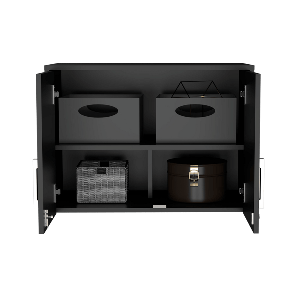 Three-Shelf Wall Cabinet with Locking Double Doors