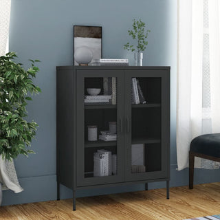 Decorative Storage Cabinet with Adjustable Shelves and Mesh Doors