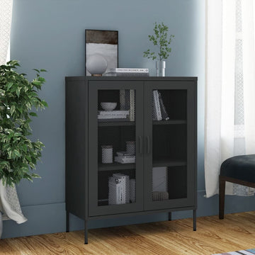 Decorative Storage Cabinet with Adjustable Shelves and Mesh Doors