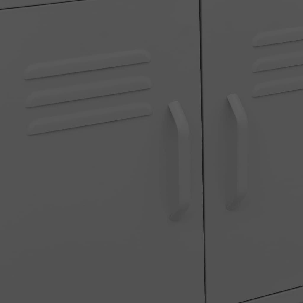 Modern Anthracite Storage Cabinet on Lockable Wheels