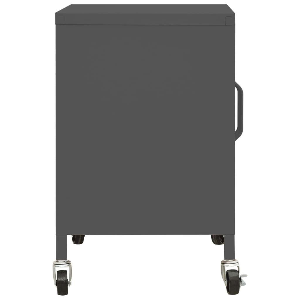 Modern Anthracite Storage Cabinet on Lockable Wheels