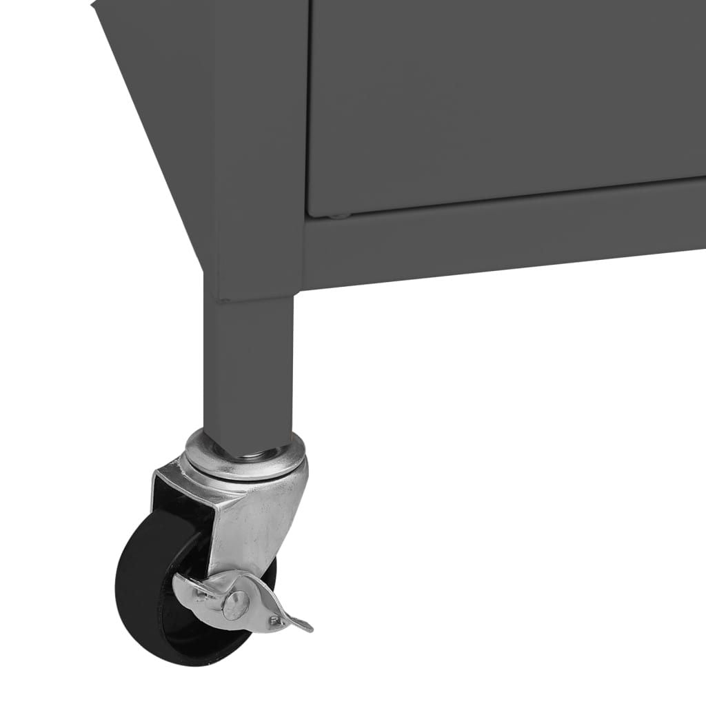 Modern Anthracite Storage Cabinet on Lockable Wheels