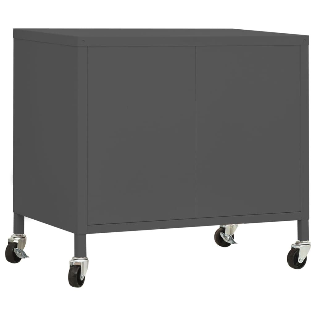 Modern Anthracite Storage Cabinet on Lockable Wheels