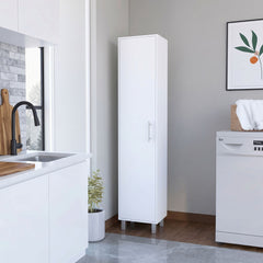 Storage Cabinet Buccan, Laundry, White Finish