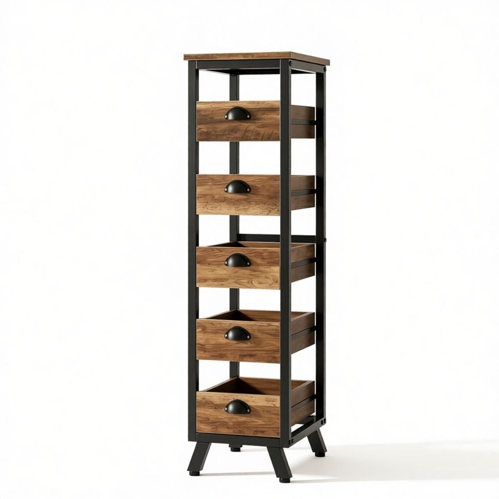 Five-Drawer Kitchen Storage Cabinet