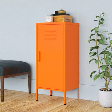 Tall Storage Cabinet with Adjustable Shelves - Orange
