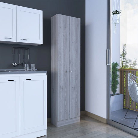 Pipestone Double Door Storage Cabinet – Light Gray Finish