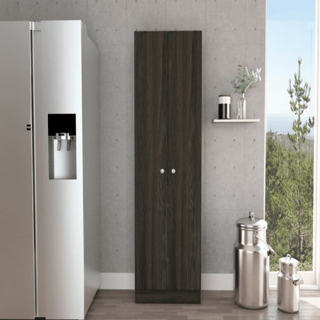 Pipestone Five-Shelf Storage Cabinet in Carbon Espresso / Black Wengue