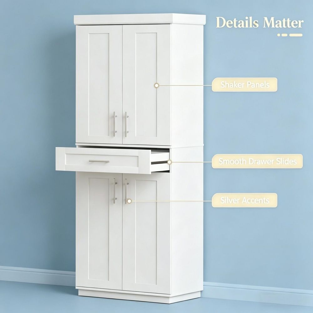 Storage Cabinet with Two Doors and Adjustable Shelves