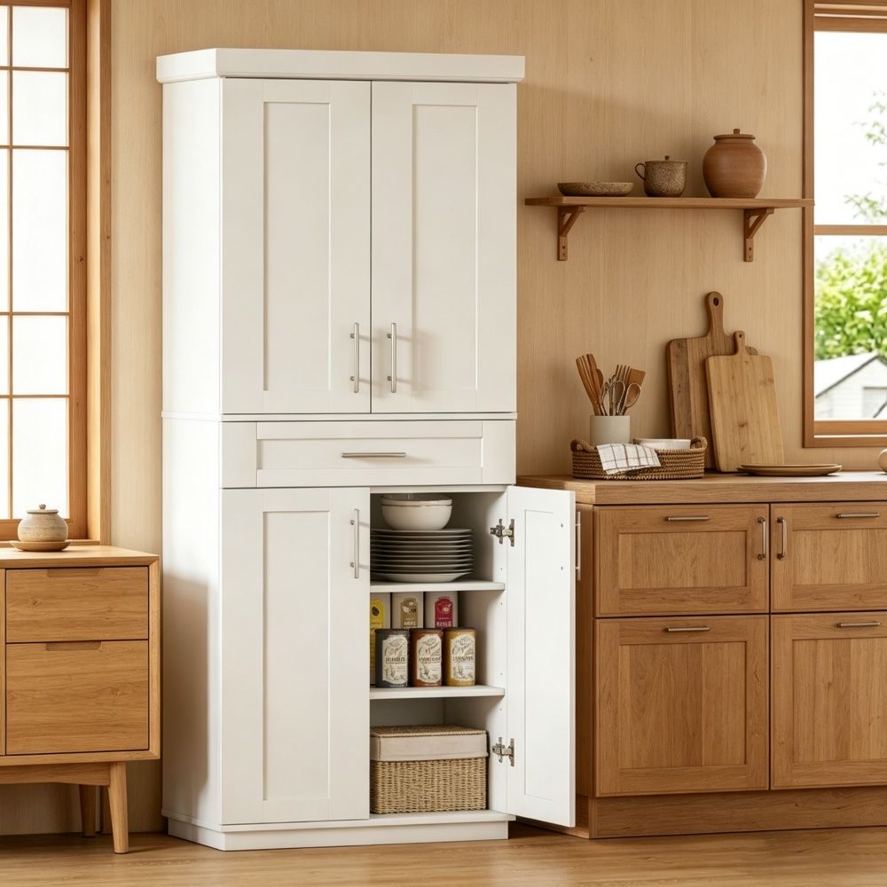 Storage Cabinet with Two Doors and Adjustable Shelves