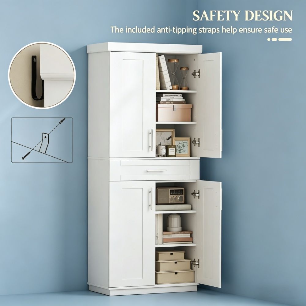 Storage Cabinet with Two Doors and Adjustable Shelves