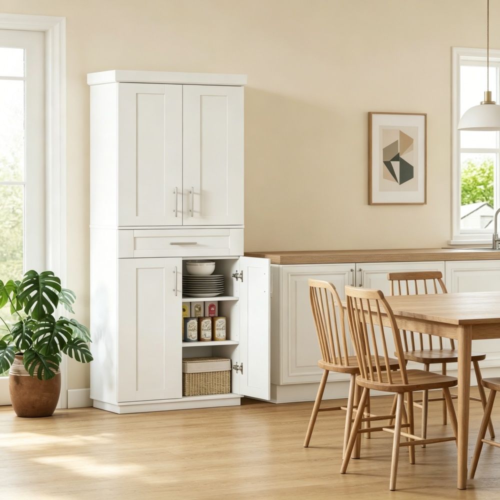 Storage Cabinet with Two Doors and Adjustable Shelves